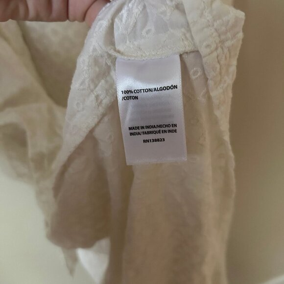 Shyanne Women’s White Eyelet Hi-Low Midi Skirt Off White Cream Size Large - Picture 6 of 7